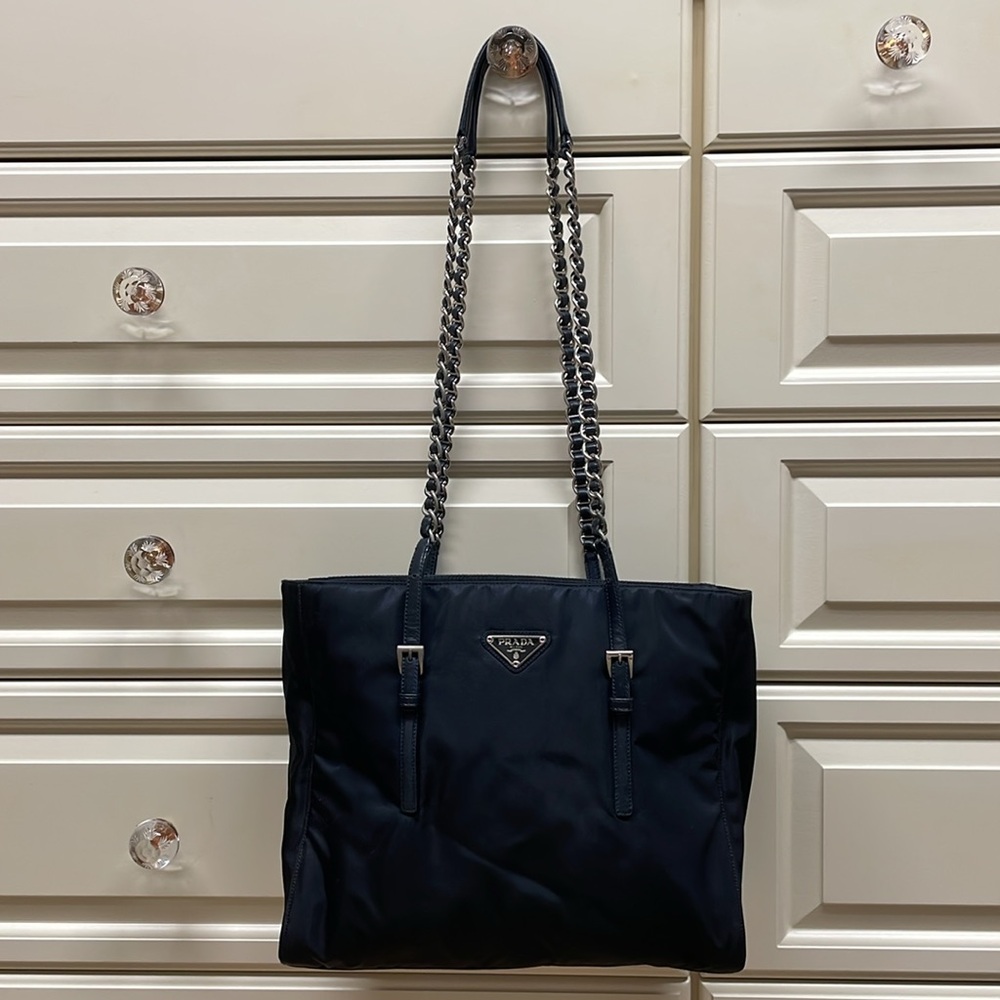 Prada Nylon Tessuto Acciaio chain shoulder bag - Picture 2 of 8